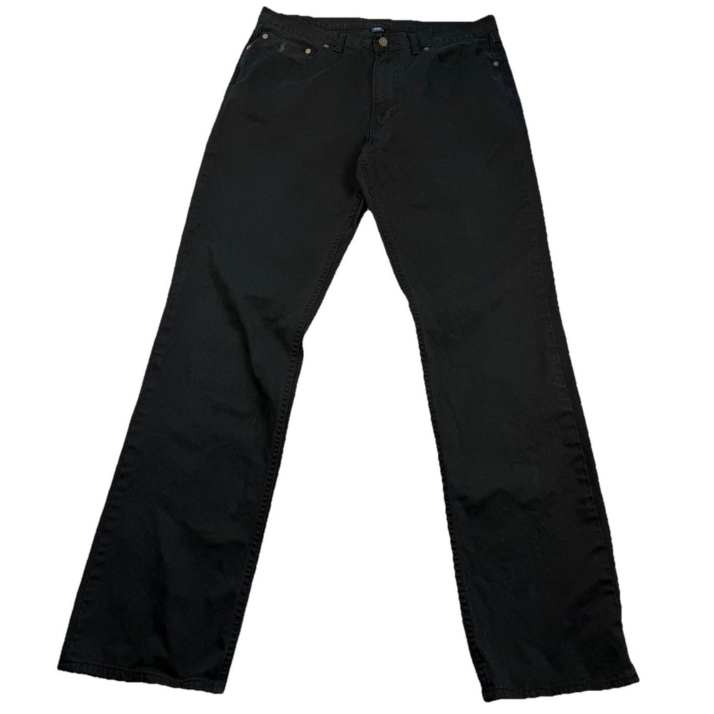 Polo Ralph Lauren Jeans Mens 36x34 Black Denim 650 Straight Dungarees Casual